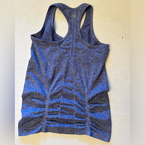Athleta Fastest Track Blue/Purple Heather Women's Tank Top ruched Sz-XS.  Y1 - Picture 8 of 11